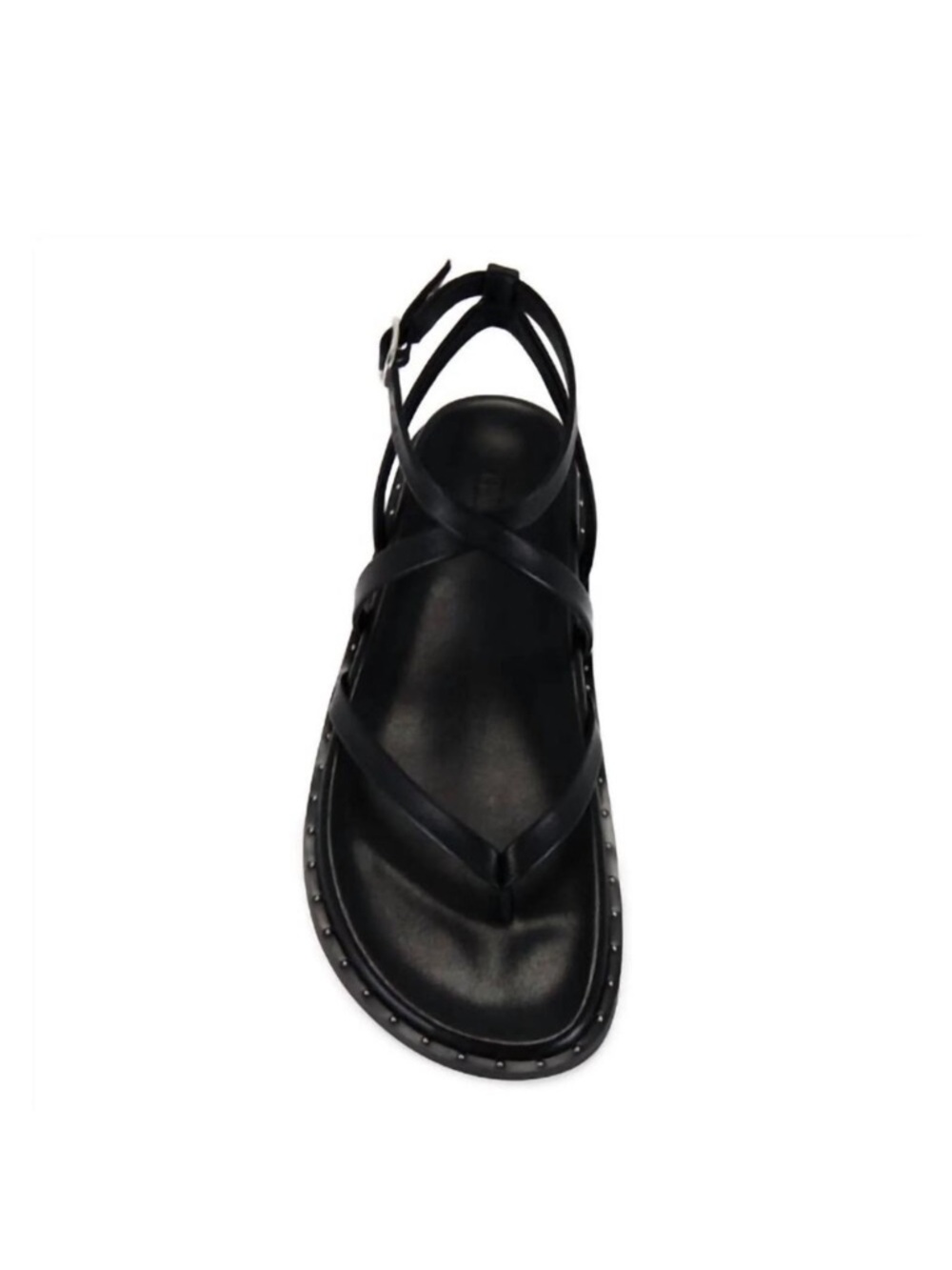 PAIGE Black Strappy Leather Flat Sandals NEW! Size 8.5 - Picture 3 of 9